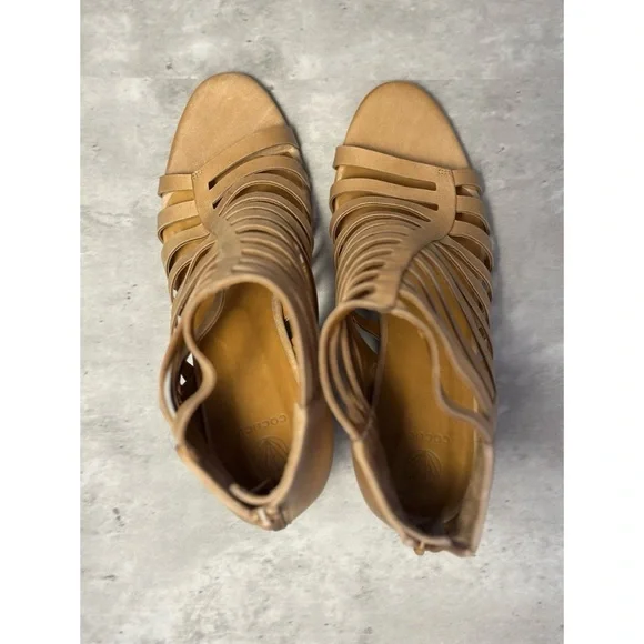Coclico Tan Gladiator Wedge Sandals 41 - Picture 4 of 7